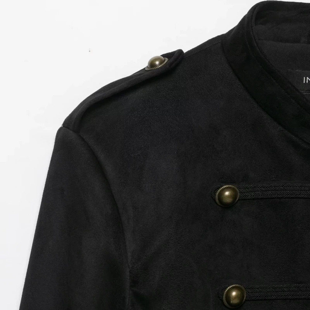 ZARA Stylish Multi Button Stand Collar Suede Jacket